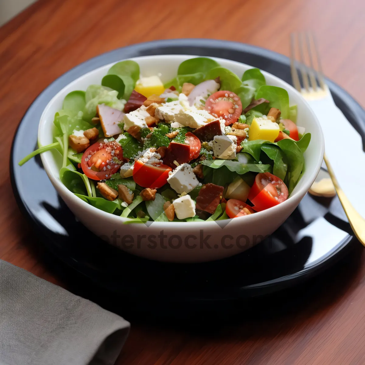 Picture of Gourmet vegetable salad with cheese and tomatoes