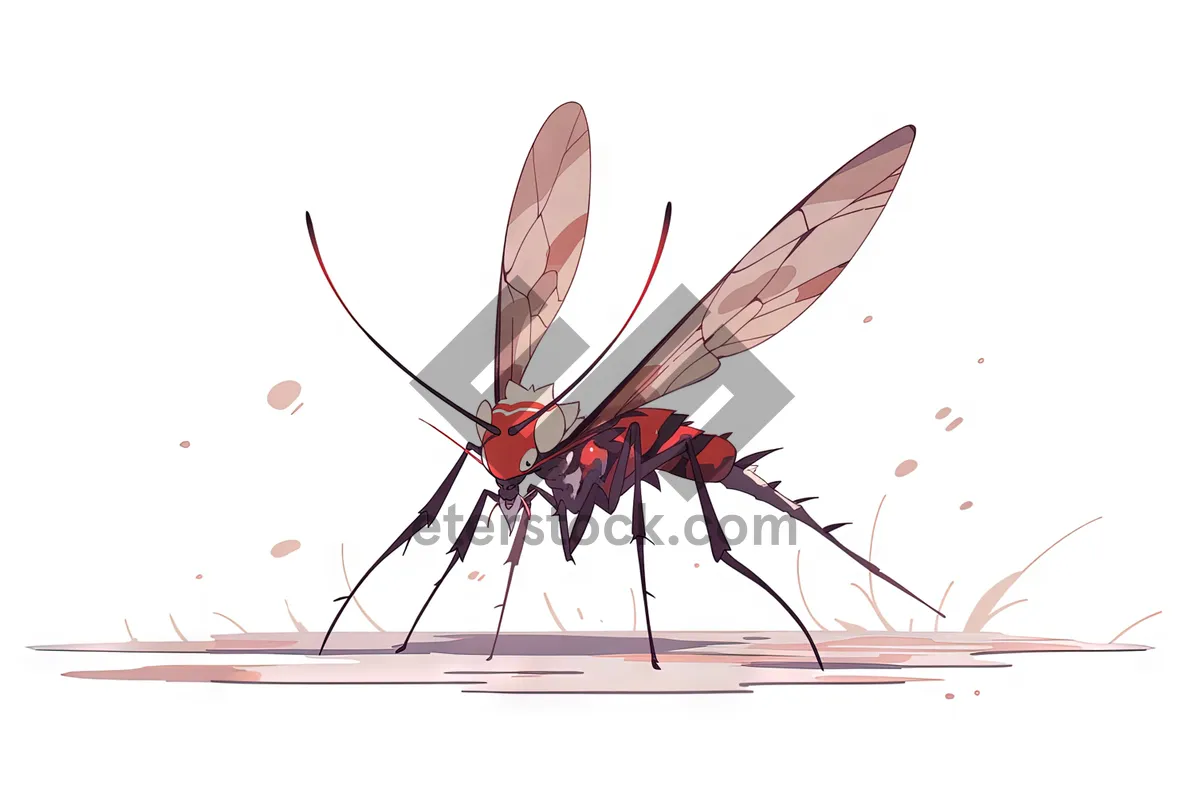 Picture of Winged mosquito spreading virus - Artistic illustration.