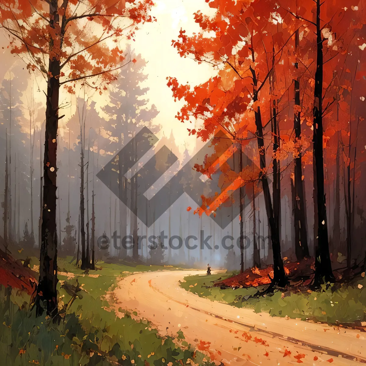 Picture of Autumn Serenity: Vibrant Colors in Tranquil Woods