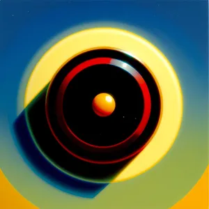 Shiny Music Icon: Digital Art with Colorful Curve