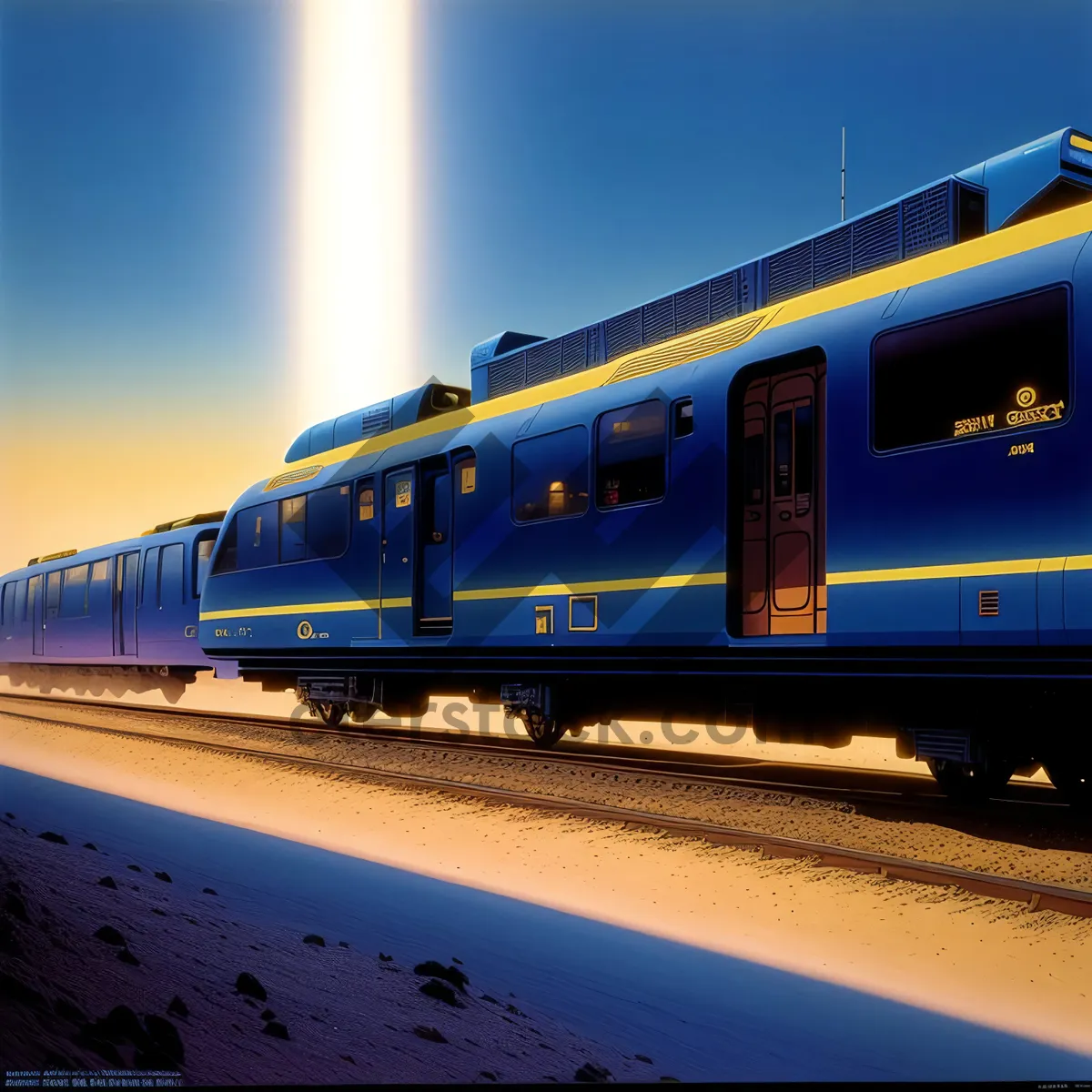 Picture of Swift Rail Travel: Passenger Car on Tracks