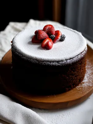 Sweet Berry Cake with Fresh Raspberry and Mint