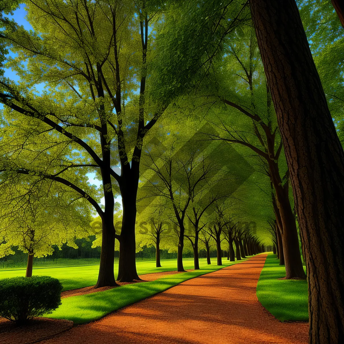 Picture of Enchanting Forest Path amidst Vibrant Foliage