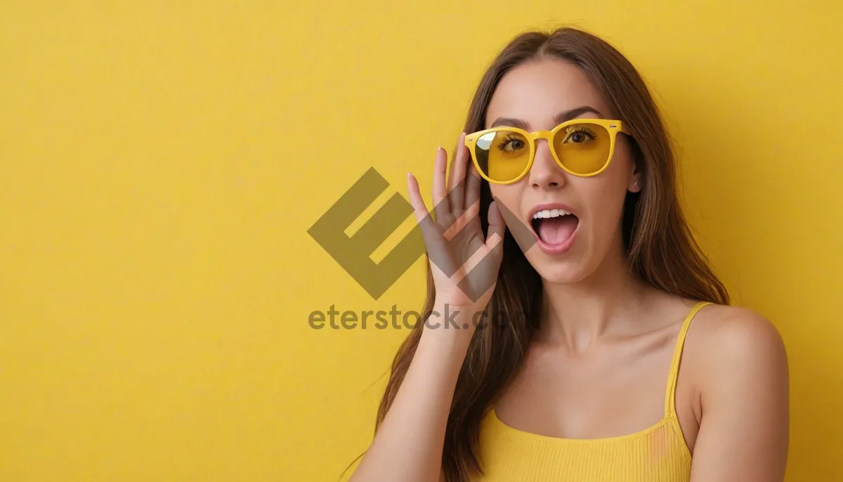 Picture of Attractive Model posing in sunglasses for fashion portrait