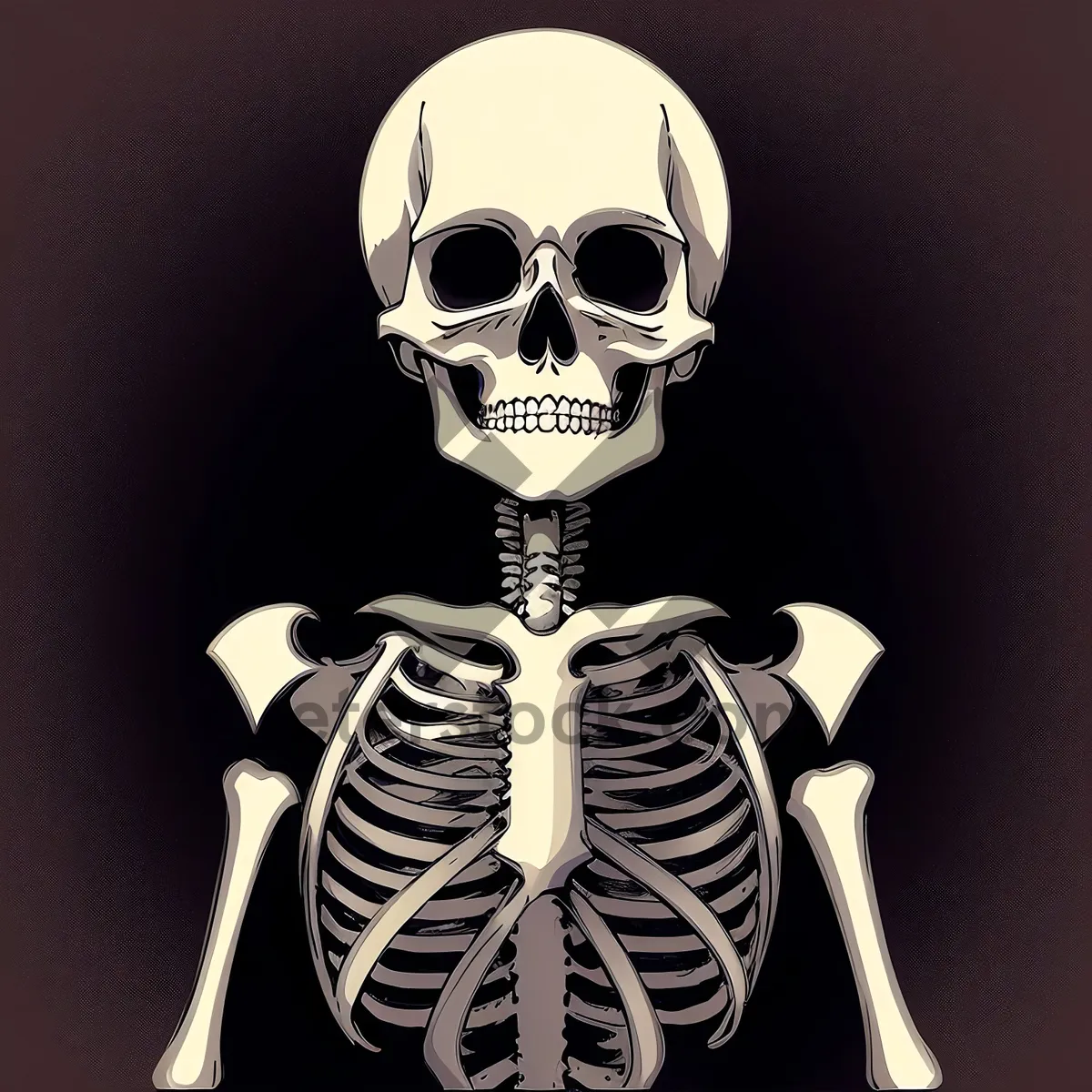 Picture of Sinister Skull: 3D Anatomical Skeleton Mask in Black