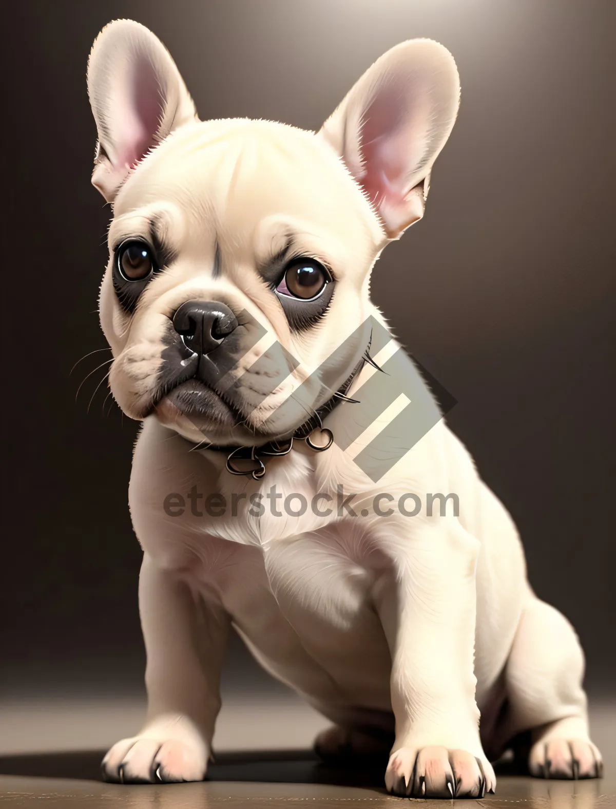 Picture of Adorable Wrinkled Bulldog Puppy - Studio Portrait