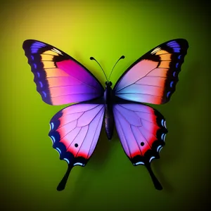 Colorful Monarch Butterfly Flying in Garden