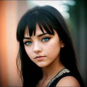 Sultry brunette beauty exudes elegance and sensuality.