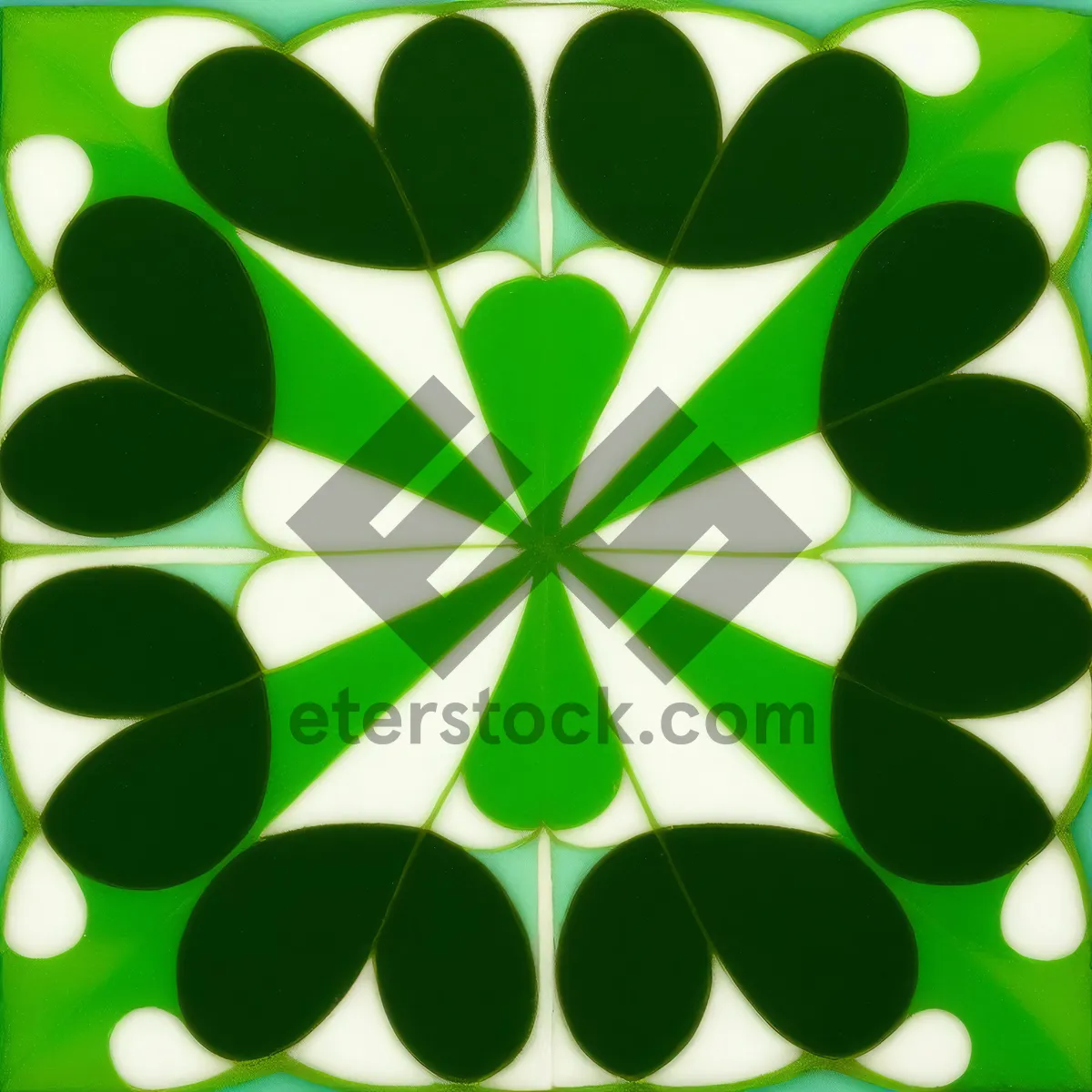 Picture of Modern Clover Pattern: Seamless Floral Decorative Wallpaper