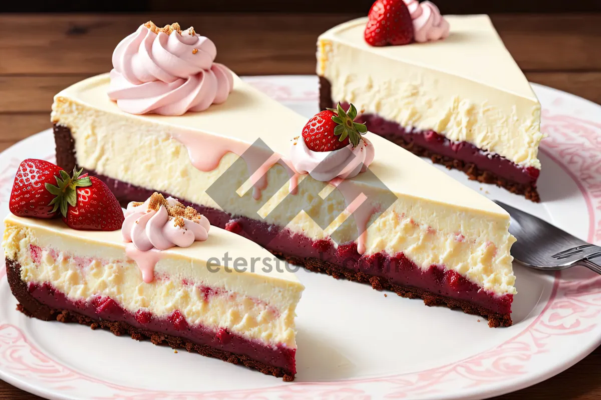 Picture of Gourmet chocolate strawberry cake at a bakery