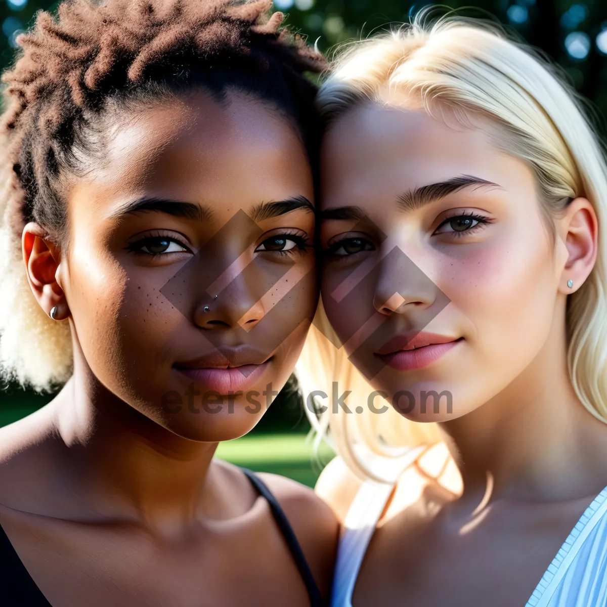 Picture of Happy Fashionable Siblings Smiling Together in Portrait