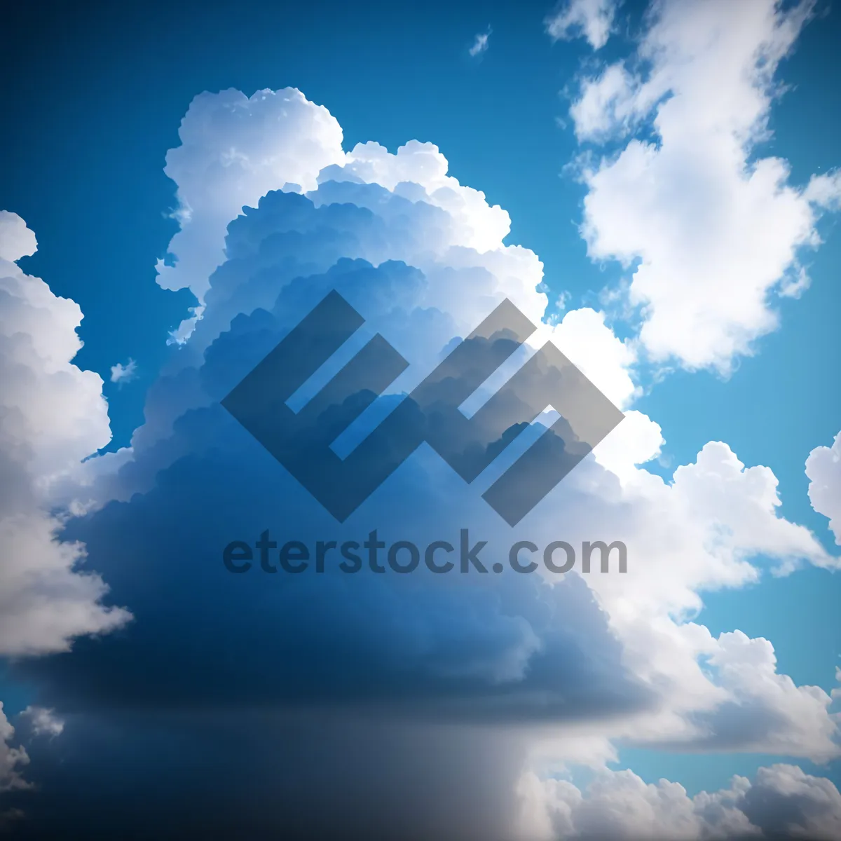 Picture of Vibrant Summer Skies with Fluffy Clouds