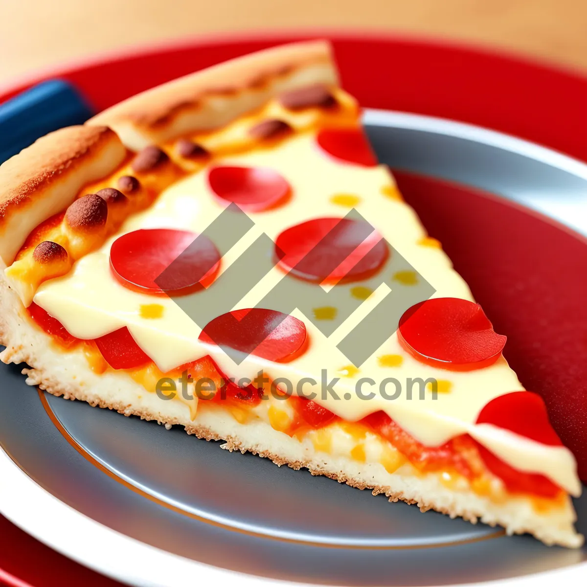 Picture of Delicious cheese and tomato pizza slice