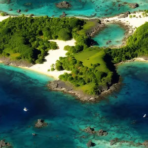 Tropical Coastal Paradise: Crystal Waters and Sandy Beach