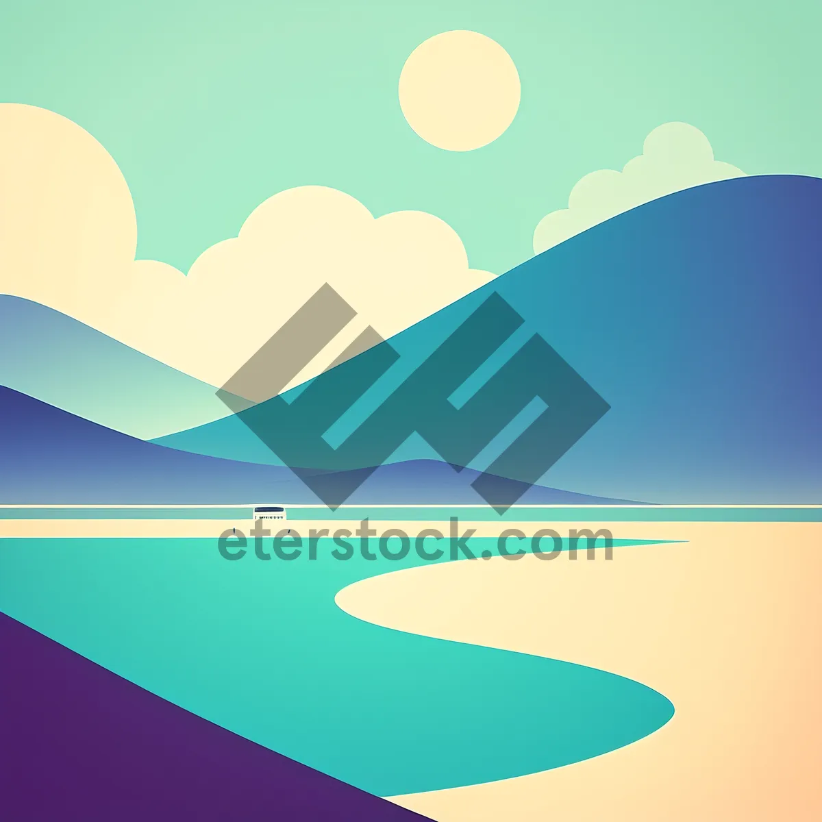 Picture of Artistic Graphic Wave Wallpaper Design - Geometric Pattern Element