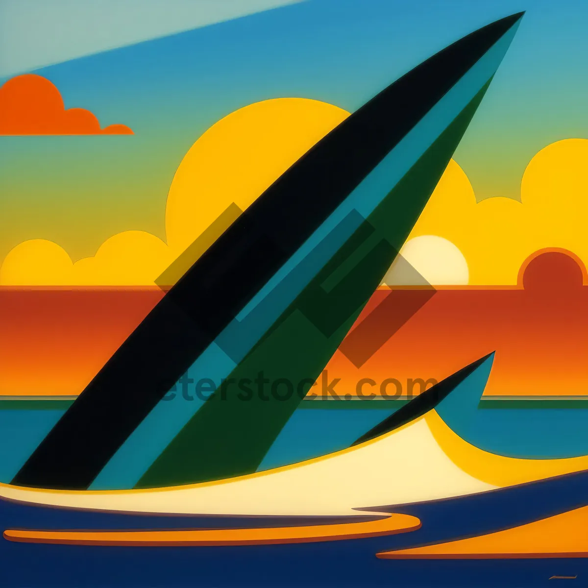 Picture of Graphic Art Surfer Icon Lightning Symbol Design