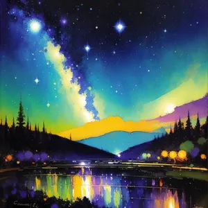 Starry Night Sky: Celestial Art Wallpaper with Glowing Stars