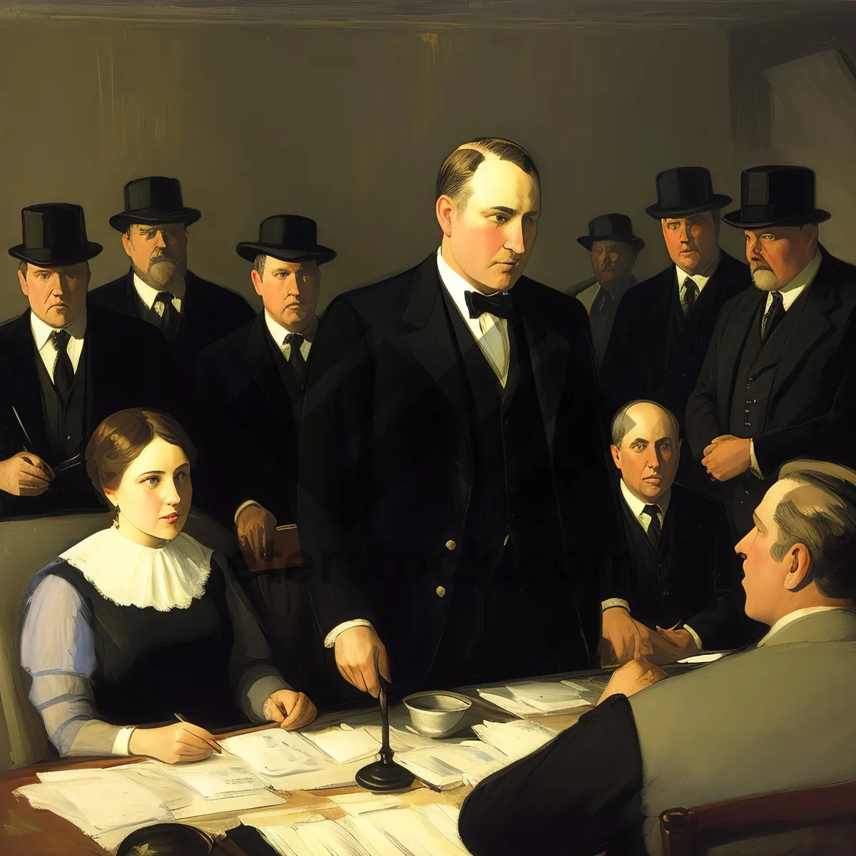 Picture of Corporate team meeting in modern office setting