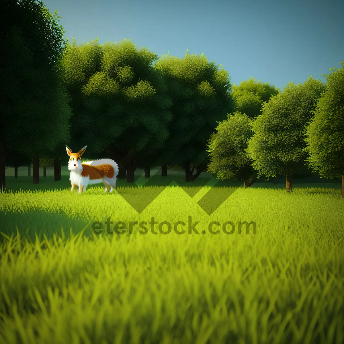 Picture of Serene Summer Meadow under Open Sky