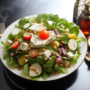 Gourmet Vegetable Salad with Fresh Tomato and Onion