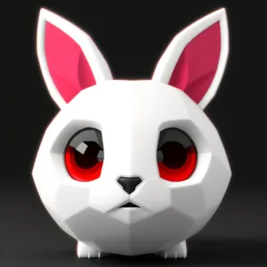Cuddly Bunny: A Playful Cartoon Rabbit Character with Cute Ears