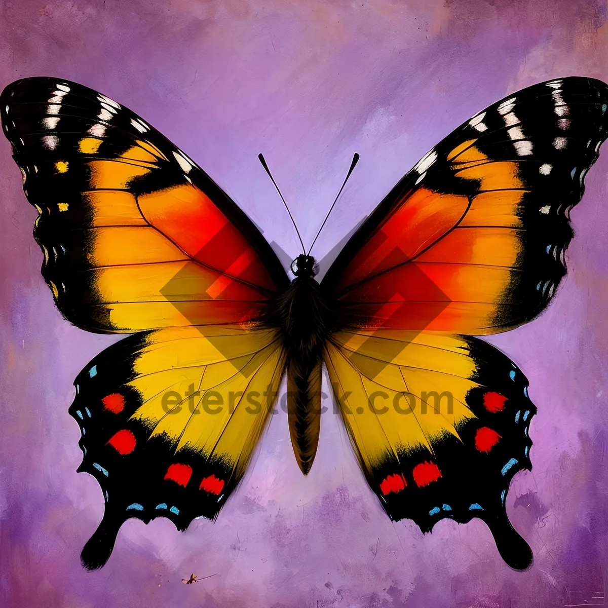 Picture of Vibrant Butterfly Spreading Its Colorful Wings