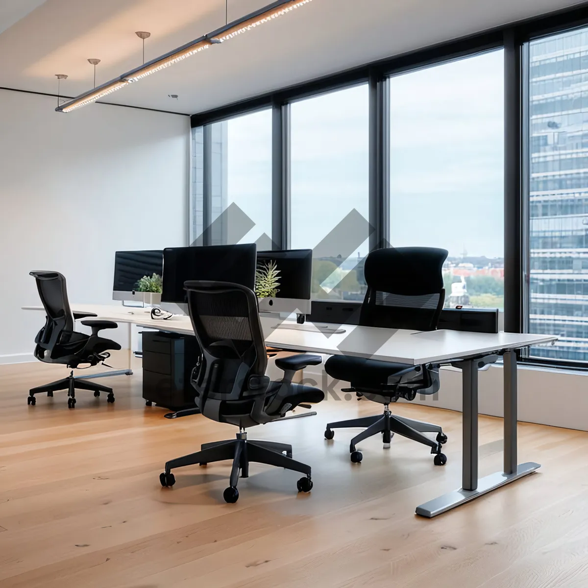 Picture of Modern luxury office interior with chic furniture design