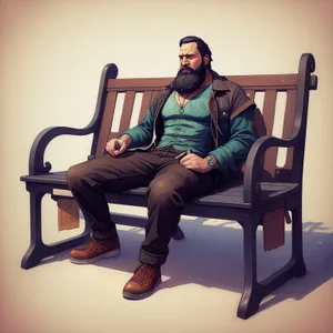 Happy man sitting on attractive rocking chair