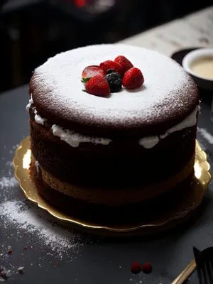 Delicious Berry Chocolate Cake with Fresh Raspberry Garnish