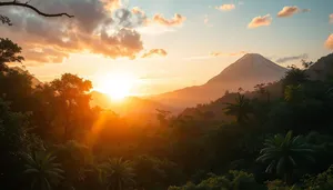 Majestic Sunset Over Mountain Landscape