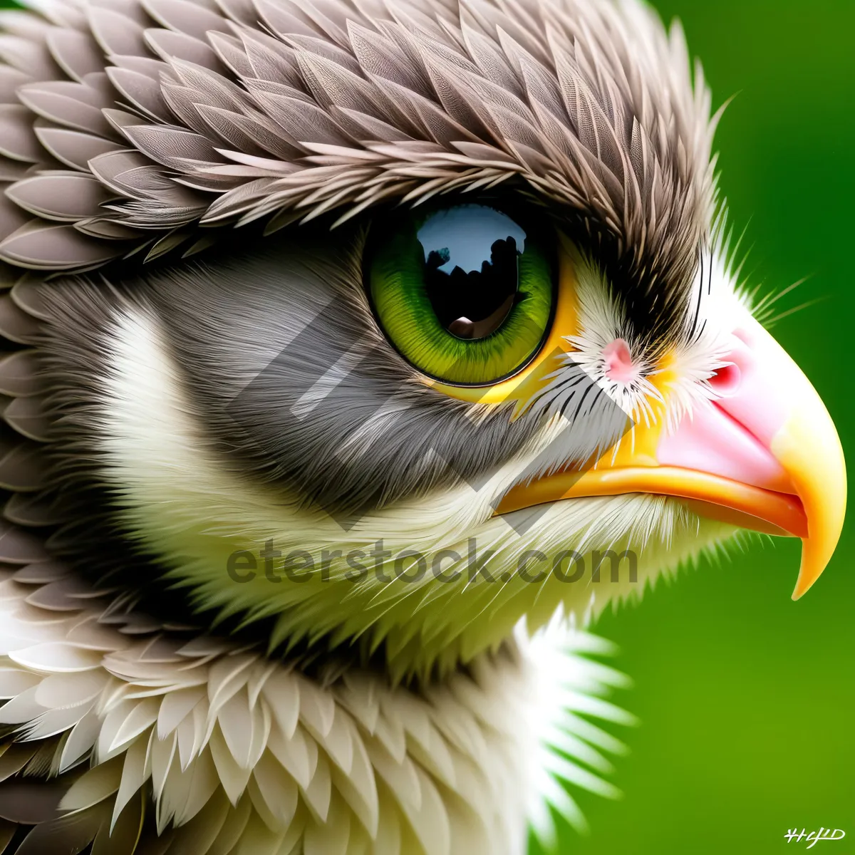 Picture of Eagle's Intense Yellow Eye in Close-up