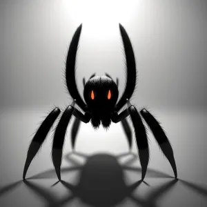 Inky Arachnid - Close-Up of Black Widow Spider