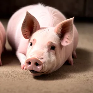 Adorable Pink Piggy Bank on Farm