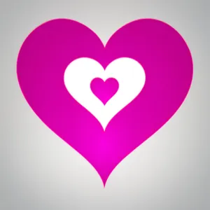 Heart-filled Valentine Icon: Passionate Love in Pink