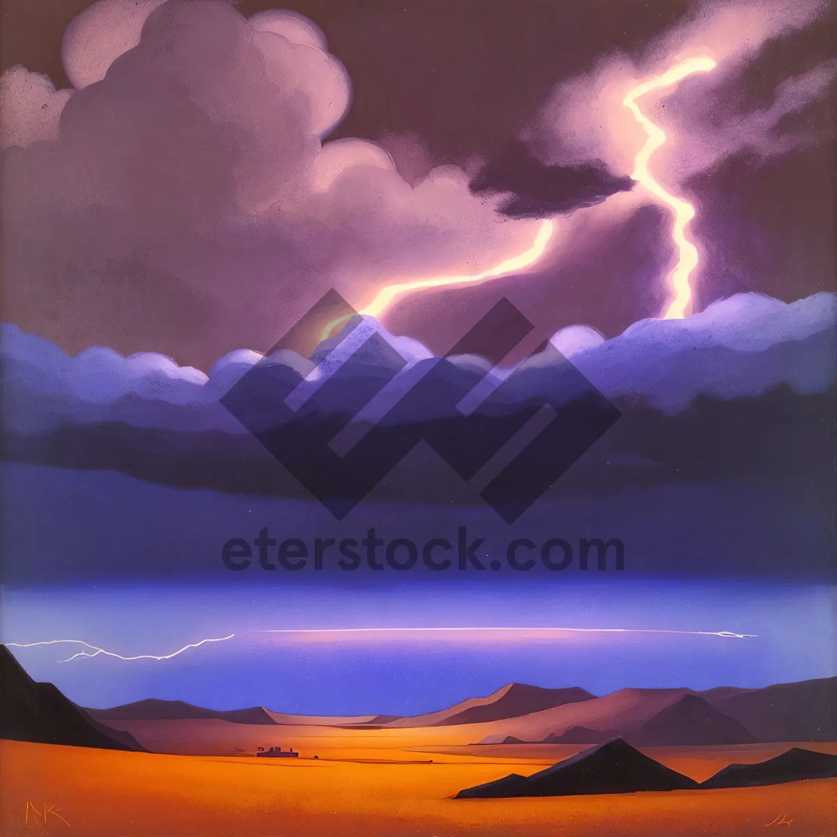 Picture of Dusk over Mountain Peaks