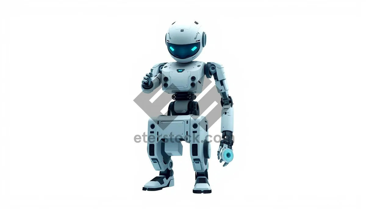 Picture of Futuristic chrome robot technology render character