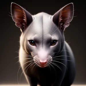 Fluffy Gray Feline Portrait: Adorable Domestic Kitty