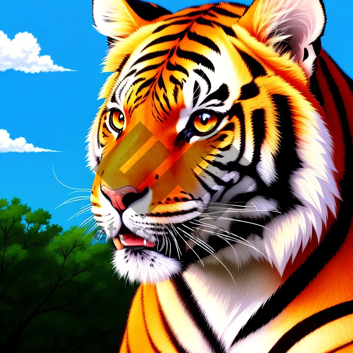 Picture of Striped Predator: Majestic Tiger Cat in the Wild