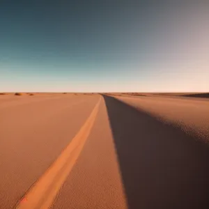 Scenic Desert Road with Clear Blue Sky