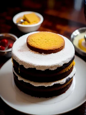 Delightful Sweet Fruit Cake Slice on Plate