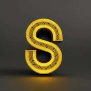 Coil Structure: 3D Shiny Black Symbol Design