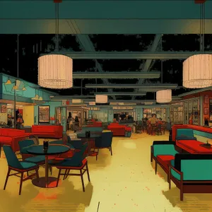 Modern luxury restaurant interior design with wooden furniture