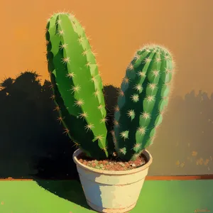 Prickly Desert Cactus in Full Bloom