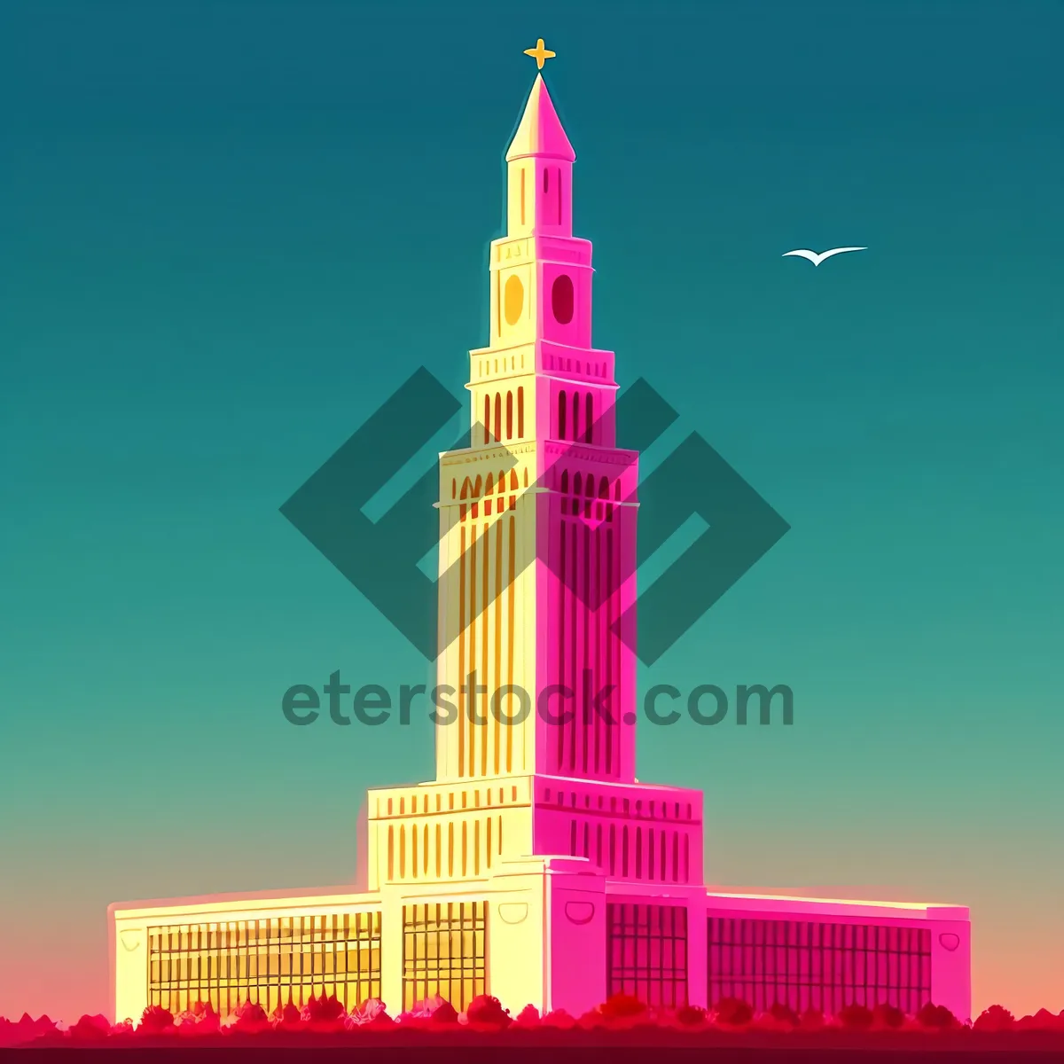 Picture of Iconic City Skyline, Towering Dome and Majestic Minaret