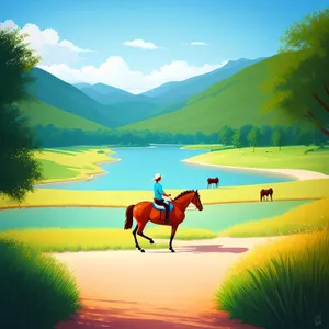 Serene Sunset Over Rural Meadow