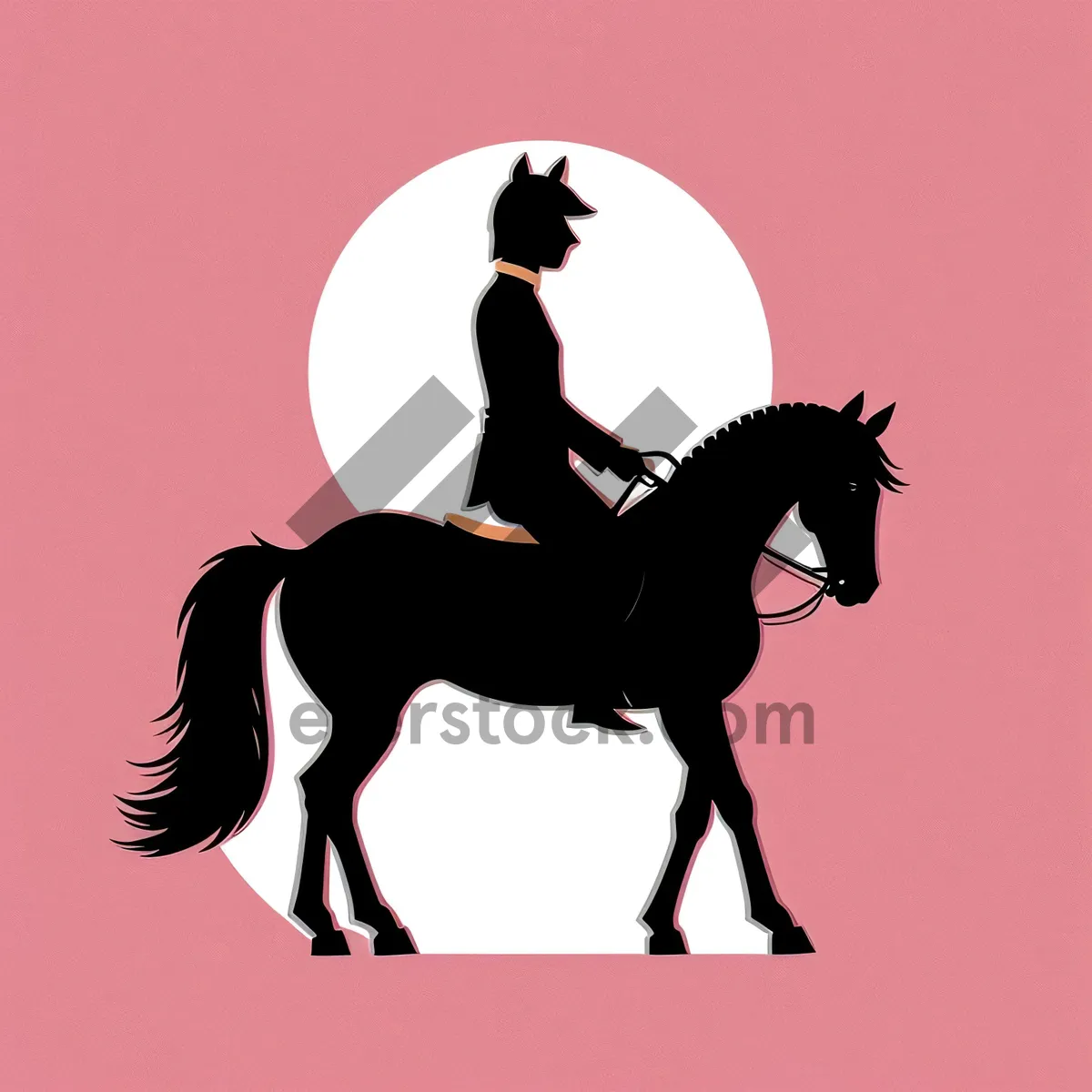 Picture of Dancing Man in Silhouette on Horseback: Equestrian Euphoria