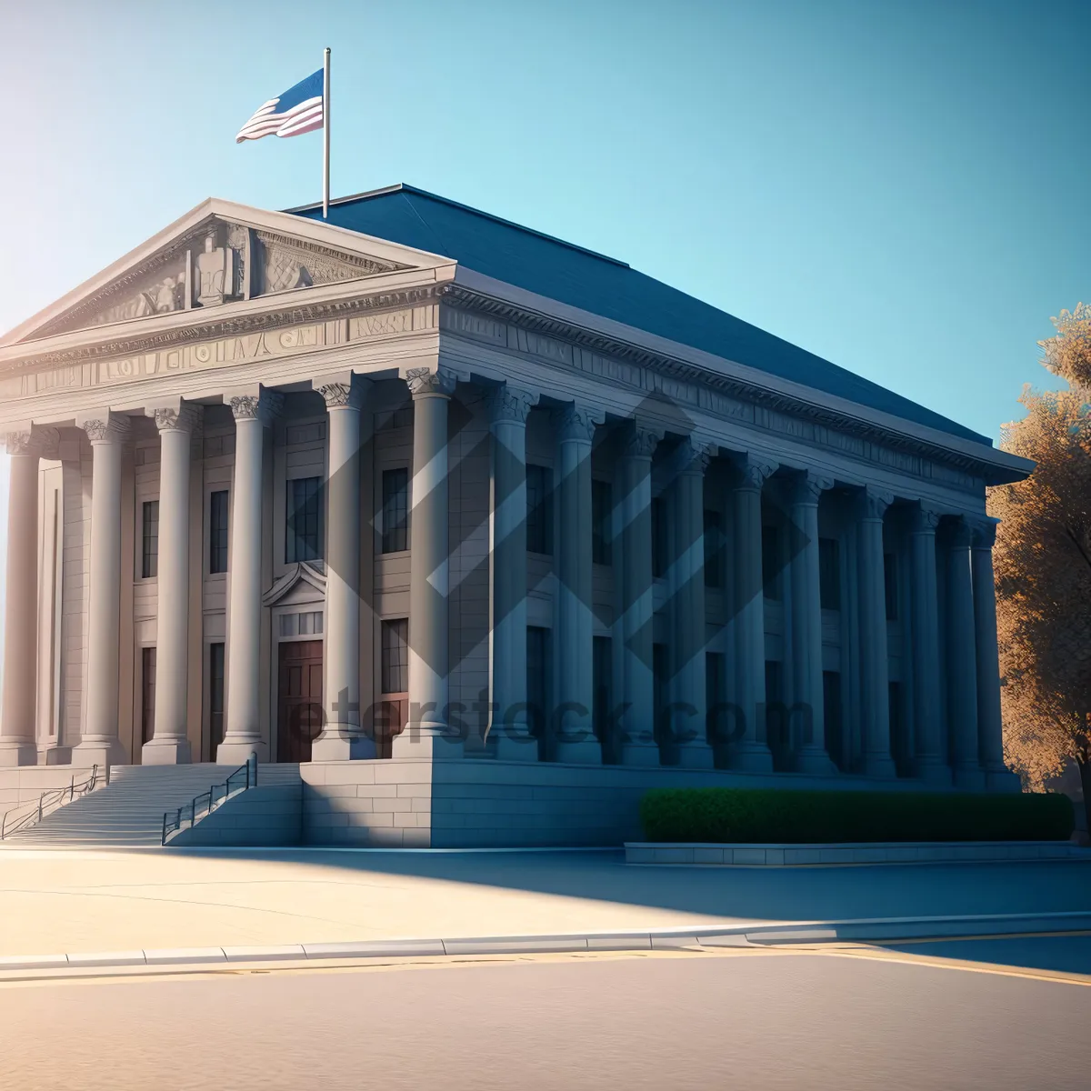 Picture of Iconic Landmark: Impressive Government Building with Majestic Dome