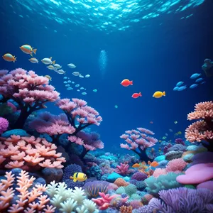 Colorful Reef Life Underneath Sunlit Waters