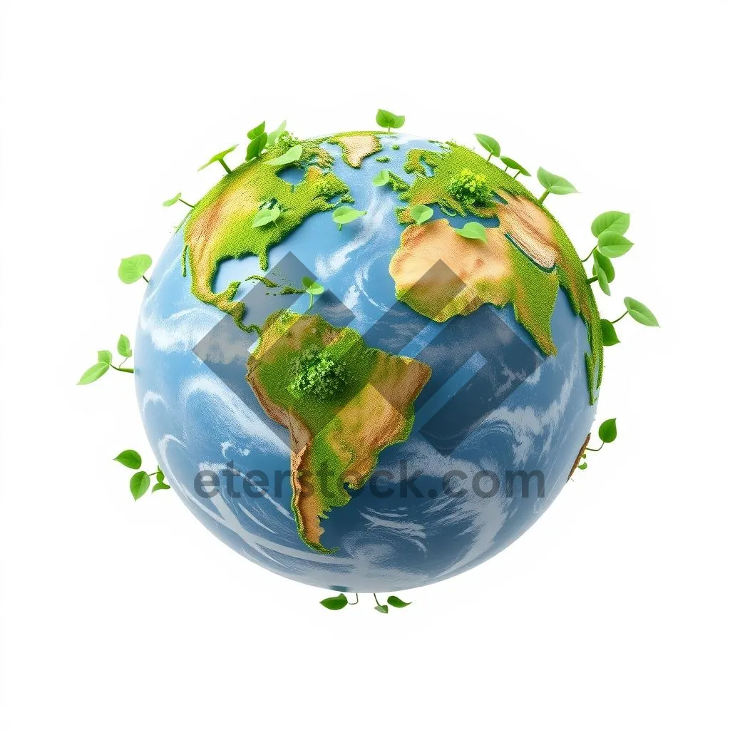 Picture of Global Earth Map Symbol on Glass Sphere Icon