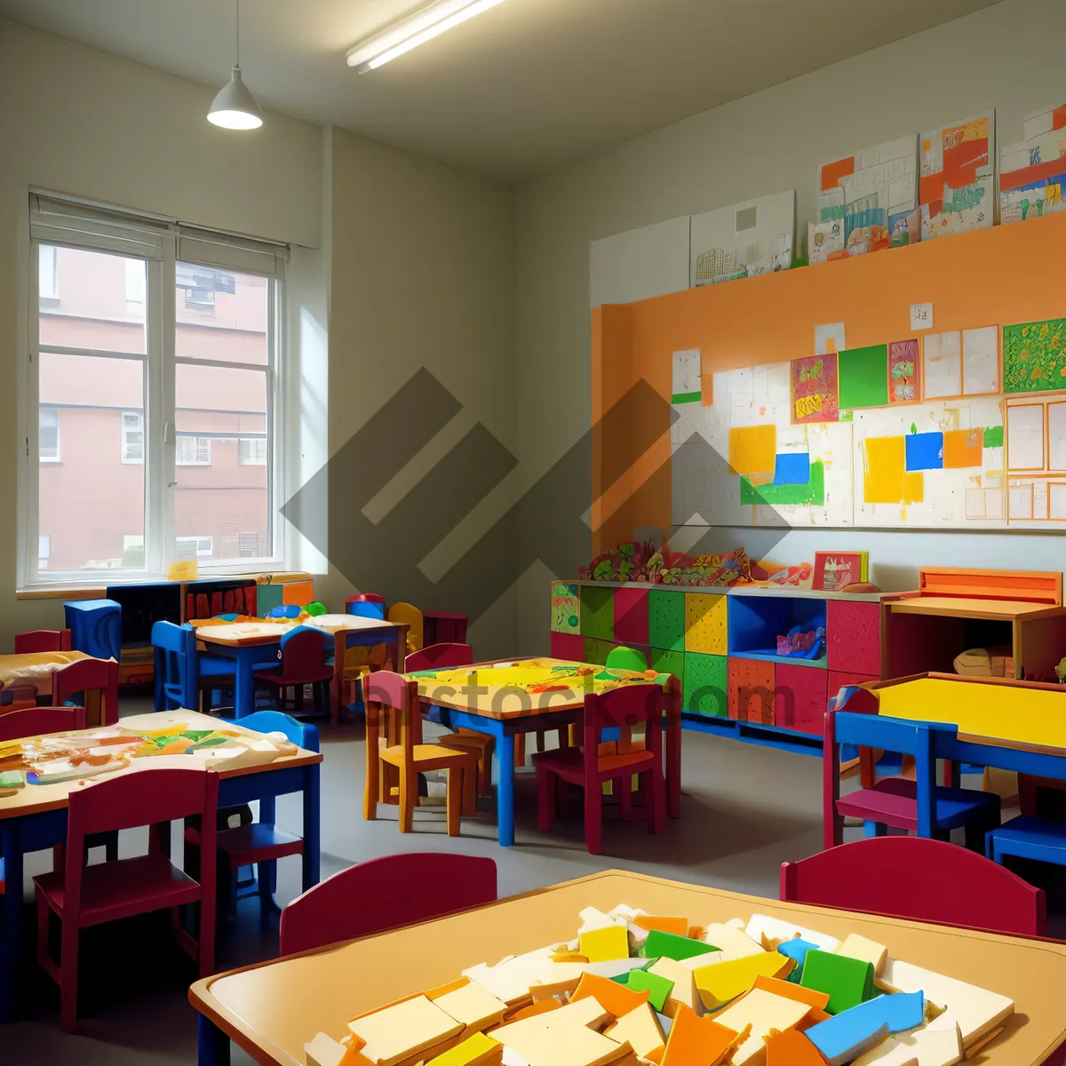 Picture of Modern and Cozy Library Interior with Stylish Furniture